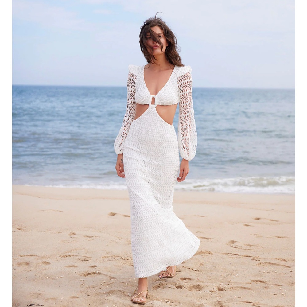 PatBo Crochet Cutout Maxi Dress